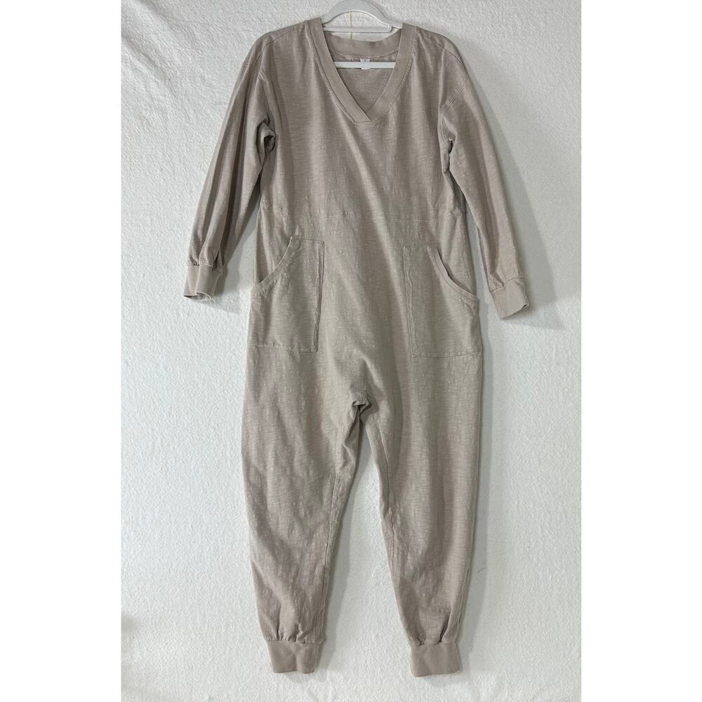 Anrabess Women's Loungewear Romper in Stone Size Small